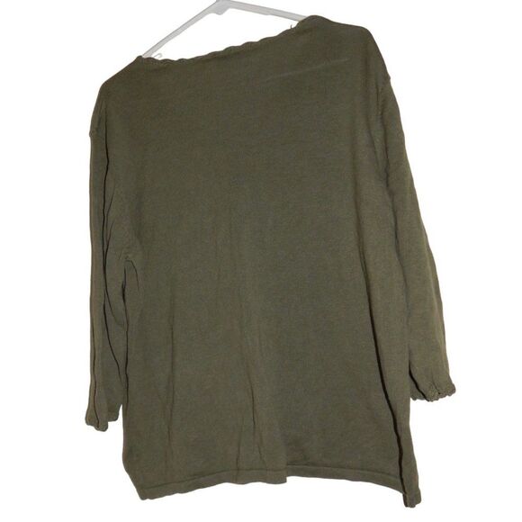 KATHIE LEE women's small thin olive green button front cardigan sweater - Picture 10 of 11